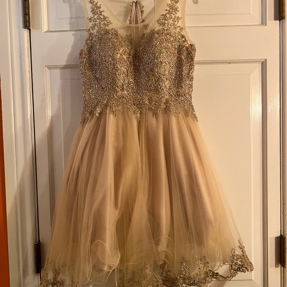 Elegant Gold Kids Dress